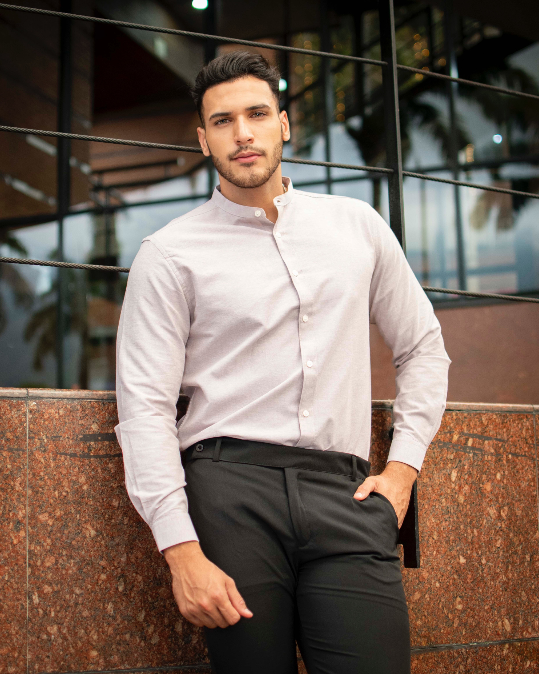 Camisa Manga Larga Rosa