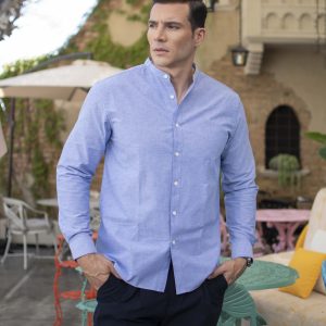 Camisa Manga Larga Celeste