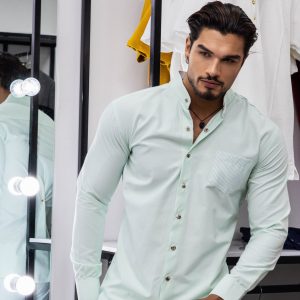 Camisa Verde Agua Manga Larga