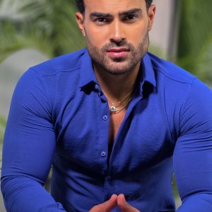 Camisa con textura Azul